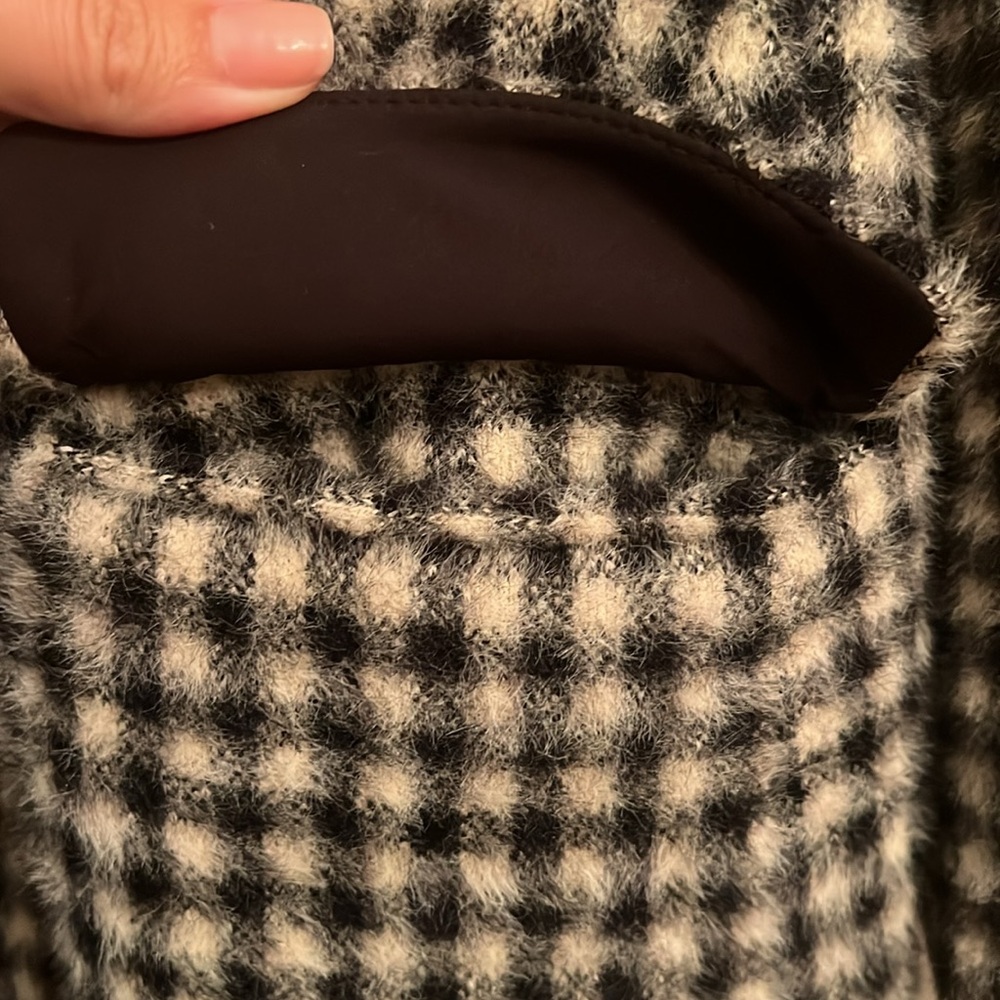 Loft Houndstooth Pattern One Button Dress Coat Wi… - image 4